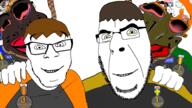 award badge booru.soy brown_hair brown_skin dan friendship glasses hair hanging jakparty_soy jartycuck lars no_more_brother_wars orange_hair shemmy shemmycuck soybooru soygem_party subvariant:jartycuck variant:chudjak variant:cobson variant:feraljak // 1920x1080 // 993.9KB