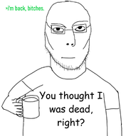 alive arm came_back_from_the_dead closed_mouth cup enjoy glasses hand science stubble text variant:jasonjak // 1246x1352 // 253.4KB