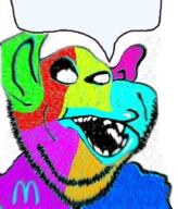 amerimutt bald deformed distorted ear logo mcdonalds no_nose open_mouth soyjak speech_bubble speech_bubble_empty stubble subvariant:impish_amerimutt trend:colorjak variant:impish_soyak_ears // 768x900 // 1.0MB