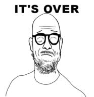 closed_eyes closed_mouth ear glasses its_over soyjak stubble text variant:microplasticsjak // 464x480 // 74.7KB
