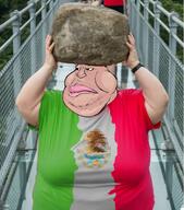 ai_but_not_completely_ai_doe angry bridge fat flag:mexico glass_bridge hair holding_object mexico obese rock satoko_houjou(namefag) variant:meximutt // 1349x1532 // 2.7MB