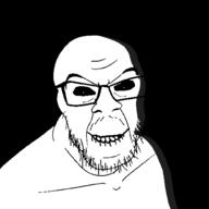 biting_lip black_background black_eyes dark evil glasses looking_at_you rape shadow stubble trollge variant:feraljak // 1500x1500 // 49.9KB