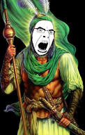 ali_ibn_abi_talib angry clothes feather flag glasses open_mouth prophet_muttHAMMAD_(police_be_upon_xhyir) scepter shia soyjak stubble sword variant:cobson // 1125x1776 // 492.5KB