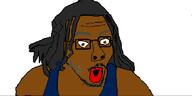 black_skin brown_eyes clothes glasses hair mustache open_mouth soyjak stubble variant:unknown // 1301x651 // 80.4KB