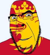 angry animal bird country county crown eagle flag flag:skåne glasses hair looking_to_the_left skåne smile soyjak stubble sweden teeth thick_eyebrows transparent_background variant:cobson // 775x849 // 94.1KB