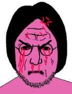 blood bloodshot_eyes frown glasses hair nose pink_skin seething stubble variant:lennonjak // 382x501 // 25.5KB