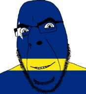 curacao flag flag:curaçao full_head glasses hair looking_at_you netherlands open_mouth smile soyjak star_(symbol) stubble teeth variant:cobson // 775x849 // 22.0KB