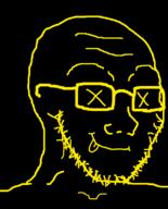 bald closed_mouth glasses nirvana stubble variant:soyak x_eyes // 644x800 // 13.0KB