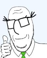 closed_mouth glasses green_tie smile stubble subvariant:nucob thumbs_up transparent transparent_background variant:cobson wally_(dilbert) // 541x671 // 34.6KB