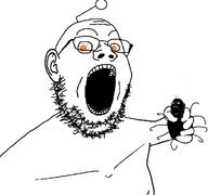 2soyjaks animal antenna arm bug bug_chungus crazed ear glasses hand holding_object merge nipple open_mouth orange_eyes reddit redditard soyjak stretched_mouth stubble variant:feraljak variant:gapejak // 1280x1200 // 267.0KB