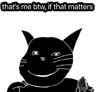 animal black_skin cat grin inverted obsidian obsidian_(user) subvariant:massjak subvariant:massmeowjak text transparent_background variant:gapejak // 706x680 // 74.1KB