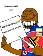 asian blue_archive brown_skin closed_mouth cunny flag:asean flag:cunnystan flag:nazi_germany flag:pedophilia_pride_flag glasses hand loli lolicon pixiv sea_monkey sea_nigger southeast_asia stubble swastika teeth uooh variant:soykio_kid xitter 😭 😭💢 // 989x1293 // 247.1KB