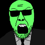 clothes glasses necktie open_mouth soyjak stubble suit sunglasses trend:glowie variant:feraljak_front // 800x1024 // 18.9KB