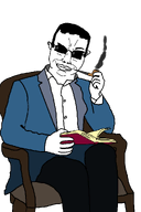 book chair clothes full_body glasses pipe smoke subvariant:chudjak_front suit variant:chudjak // 667x1000 // 31.1KB
