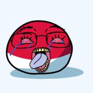 bloodshot_eyes countryball crying eyelashes open open_mouth soyjak teeth tongue variant:gapejak yellow_teeth // 1628x1628 // 320.0KB