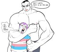 ack blood choke_hold chud headlock muscles mustache nose_bleed poljak redraw strangling tranny troon variant:chudjak // 1818x1638 // 501.1KB