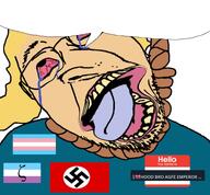 hanging hello_my_name_is_(sticker) speachbubble speech_bubble transgender_flag troon variant:bernd zoophile // 765x711 // 86.6KB