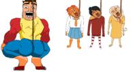 anti_ongezellig ass clothes coco_(ongezellig) full_body hair hanging hello_neighbor maya_(ongezellig) mymy nicky_(hello_neighbor) ongezellig soyjak stubble variant:bernd variant:unknown // 2680x1465 // 127.6KB