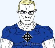 aryan blond blue_eyes celtic_cross skinhead subvariant:muscular_chud variant:chudjak // 1059x929 // 83.6KB