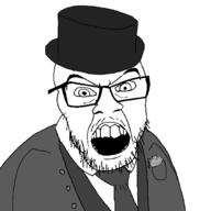 beard black_and_white clothes gentleman glasses golden gray jacket old rich stopwatch stubble suit top_hat variant:feraljak variant:impish_soyak_ears // 1500x1500 // 56.7KB