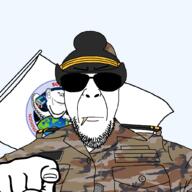 angry army beard camouflage closed_mouth clothes glasses hat logo military military_cap personal_army pointing pointing_at_viewer serious soyjak soyjak_party sunglasses template toothpick transparent_background variant:patriotjak // 1023x1023 // 286.7KB