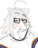 hair looking_at_you nose smile stubble variant:smugjak white_background white_skin woman // 896x1122 // 82.3KB