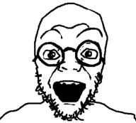 eyebrows eyes glasses nose open_mouth smile stubble template variant:fluxjak // 355x320 // 6.3KB