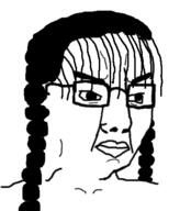 angry closed_mouth glasses hair soyjak variant:chudjak wednesday_adams // 387x426 // 49.4KB