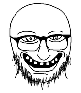 crazed glasses insane smile stubble teeth variant:unknown white_background // 450x517 // 5.4KB
