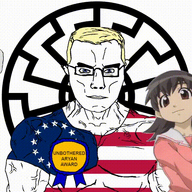 ack americaryan animated anime anime_female arab award azumanga_daioh blond blue_eyes brown_skin buff chad clothes country deformed flag flag:united_states_(1792) glasses hanging islam rope smirk sonnenrad subvariant:brunetto subvariant:chudjak_front takino_tomo tongue trend:aryan unbothered united_states variant:bernd variant:chudjak white_background white_skin // 654x448 // 477.8KB