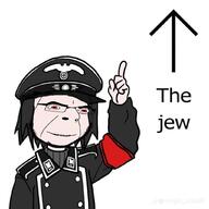 arrow glasses judaism nazism pointing soyjak stubble variant:cobson // 1024x1024 // 217.8KB