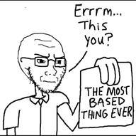 glasses holding_object stubble subvariant:soyak_(irritated) text variant:soyak // 680x676 // 154.8KB