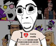 ack alex_yiik anti_ongezellig arm biting_lip closed_mouth clothes coco_(ongezellig) deltarune distorted glasses hanging heart homestuck i_love i_would_never merge multiple_soyjaks nazism omori ongezellig pizza_tower punisher_face soyjak spamton stubble subvariant:hornyson subvariant:science_lover subvariant:shoyta sunny_(omori) swastika text tshirt variant:bernd variant:cobson variant:gapejak variant:markiplier_soyjak yiik // 1200x1000 // 606.1KB