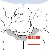 a10_eyes blue_eyes clothes hello_my_name_is_(sticker) meta:namefags meta:revjak name_tag revjak slopjak speech_bubble stink_lines stinky subvariant:mexiaryan sweating template variant:meximutt warrior-z_(user) white_shirt white_skin // 886x910 // 19.7KB