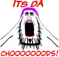 chud distorted glasses hair hairy its_da_jooz mirrored open_mouth purple_hair soyjak stretched_mouth stubble text tranny variant:soyak // 1594x1518 // 981.3KB