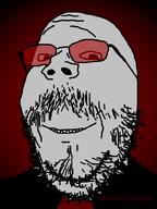 beard clothes glasses grey_skin happy meta:namefags mustache name quickslaughter_(namefag) red_background red_glasses sharp_teeth smile teeth text variant:gapejak // 600x800 // 33.4KB