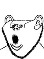 brainlet ear flat_top glasses merge open_mouth soyjak stubble subvariant:soyimp variant:gapejak variant:impish_soyak_ears // 598x800 // 77.4KB