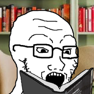 book glasses open_mouth reading soyjak stubble variant:soyak // 708x800 // 384.6KB