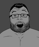 chad dark_hair gigachad glasses grey_skin hair muscles muscular_male nas:gigachad open_mouth subvariant:hunky_twink_sex_machine subvariant:terrence variant:alicia // 1184x1440 // 228.9KB