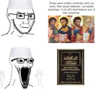 closed_mouth glasses gospel hadith islam muslims open_mouth soyjak stubble subvariant:soyak_(irritated) subvariant:wewjak thing_japanese variant:soyak // 719x669 // 434.8KB