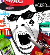 #swag blunt cannabis clothes doritos gay glasses hat impossible_whopper master_chief mlg mountain_dew nigger_weed queen_of_spades rainbow_flag reddit reset_era soda sunglasses twitter variant:cobson weed world_economic_fourm youtube // 721x789 // 632.0KB