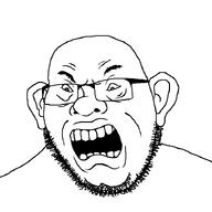 ear eyebrows glasses hohol open_mouth series:cobson_brothers soyjak stubble subvariant:ukropson template ukraine variant:cobson // 721x720 // 9.5KB