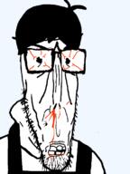 angry beard blood euromutt glasses hair meta:tagme mutt omori seething subvariant:euromutt sunny_(omori) variant:markiplier_soyjak white_skin // 600x800 // 74.3KB