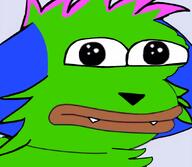 amphibian closed_mouth dont_touch_my_pizza frog furry green_skin kevin looking_at_you nas:pepe nyanwolf pepe_the_frog // 894x779 // 257.1KB