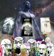 angry bethesda bloodborne bloodshot_eyes blush bowtie crying dark_souls fallout fallout_2 fallout_new_vegas gigachad glasses hair large_eyebrows makeup multiple_soyjaks mustache nas:gigachad soyjak stinky stubble the_elder_scrolls the_elder_scrolls_iii:_morrowind the_elder_scrolls_iv:_oblivion tranny variant:a24_slowburn_soyjak variant:cryboy_soyjak variant:feraljak variant:gapejak variant:markiplier_soyjak variant:soyak video_game wojak yellow_hair // 1026x1070 // 1.6MB