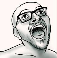 ear excited glasses meta:tagme nose open_mouth stubble variant:frenchjak variant:unknown // 528x534 // 215.5KB