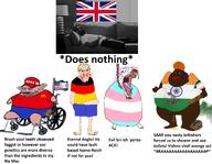 amerimutt anglo brap flag:germany flag:india flag:israel flag:minor_attracted_person flag:transgender_pride_flag flag:united_kingdom flag:united_states full_body gigachad nas:gigachad pajeet poop safe_edgy shitskin subvariant:impish_amerimutt subvariant:mexibrap text troon variant:dinosaurjak variant:feraljak variant:impish_soyak_ears variant:meximutt wheelchair // 2234x1732 // 1.5MB