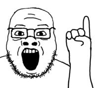 bald glasses hand open_mouth pointing_up stubble variant:portjak white_background // 944x878 // 97.1KB