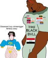 Astrofene_(namefag) Warrior-Z(user) black bull crimean_tatar femboy iamsoulbreakerandimadethis iraq more subvariant:mexiaryan twp variant:markiplier_soyjak variant:meximutt // 590x719 // 124.5KB