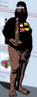 Warrior-Z(user) bbc blurred_background bobrod55 dildo evil flag:iraq flag:norway full_body glasses grin hand holding_dildo holding_object iraq leg muslims naked nigger norway nsfw nude penis shadow shitskin stubble subvariant:hornyson tiny_penis variant:cobson // 555x1451 // 290.8KB